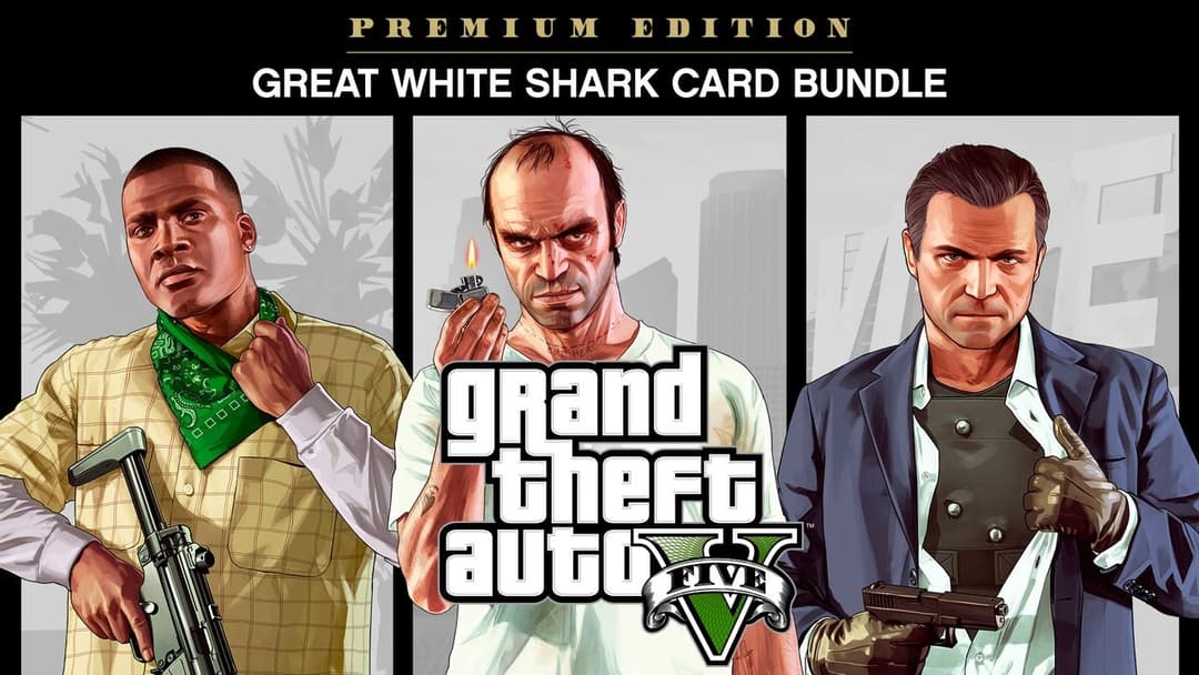 Grand Theft Auto V: Premium Edition & Great White Shark Card Bundle (Xbox One - playable on Xbox Series X|S, United States) cover image