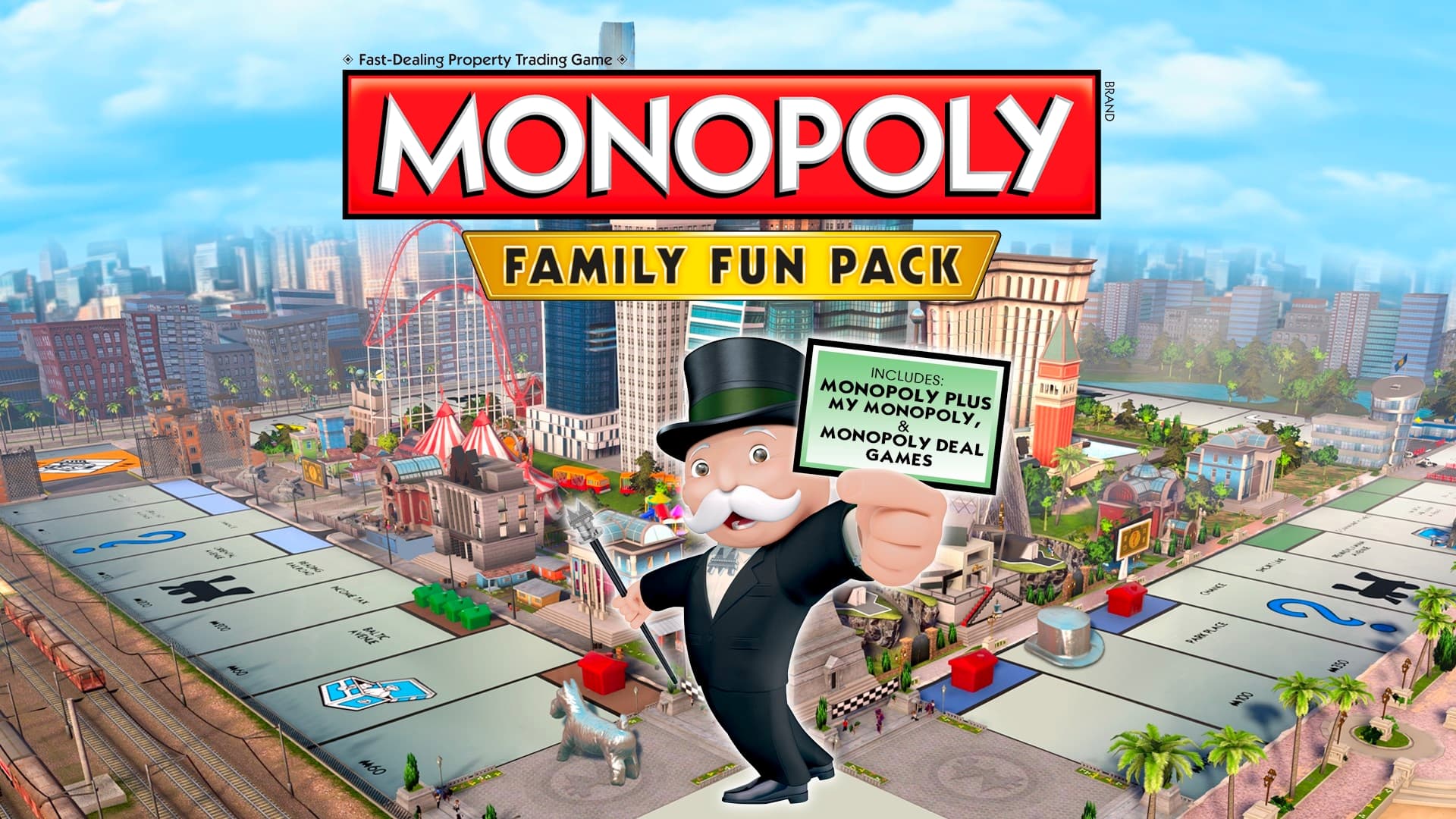 Background image for Monopoly Family Fun Pack (Xbox One - playable on Xbox Series X|S, United States)
